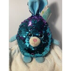 Way to Celebrate! Bunny Plush Medium Blue Purple Easter 2022 Washable